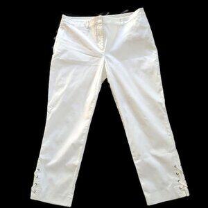 Talbot white cropped pant with lace up legs detail